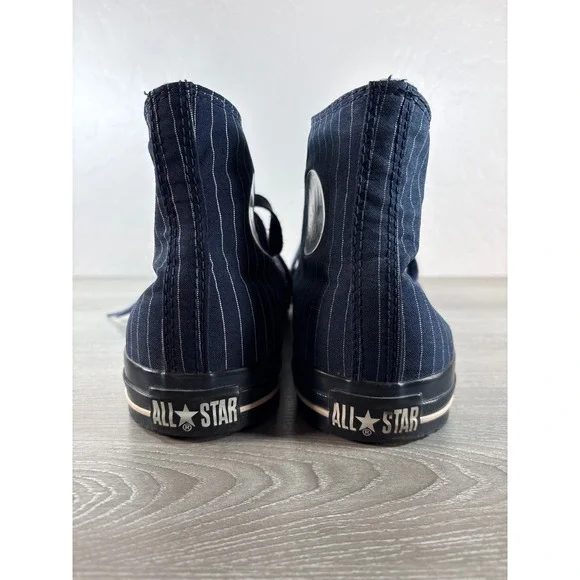 Converse Chuck Taylor All Star High Top Navy Blue Pinstripe Mens Size 13 Sneaker - Picture 5 of 10